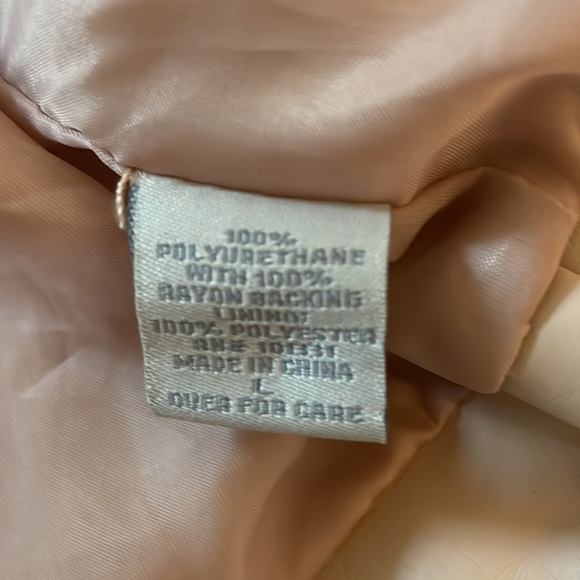 Light Pink faux leather jacket size large fits like XS - Picture 5 of 9